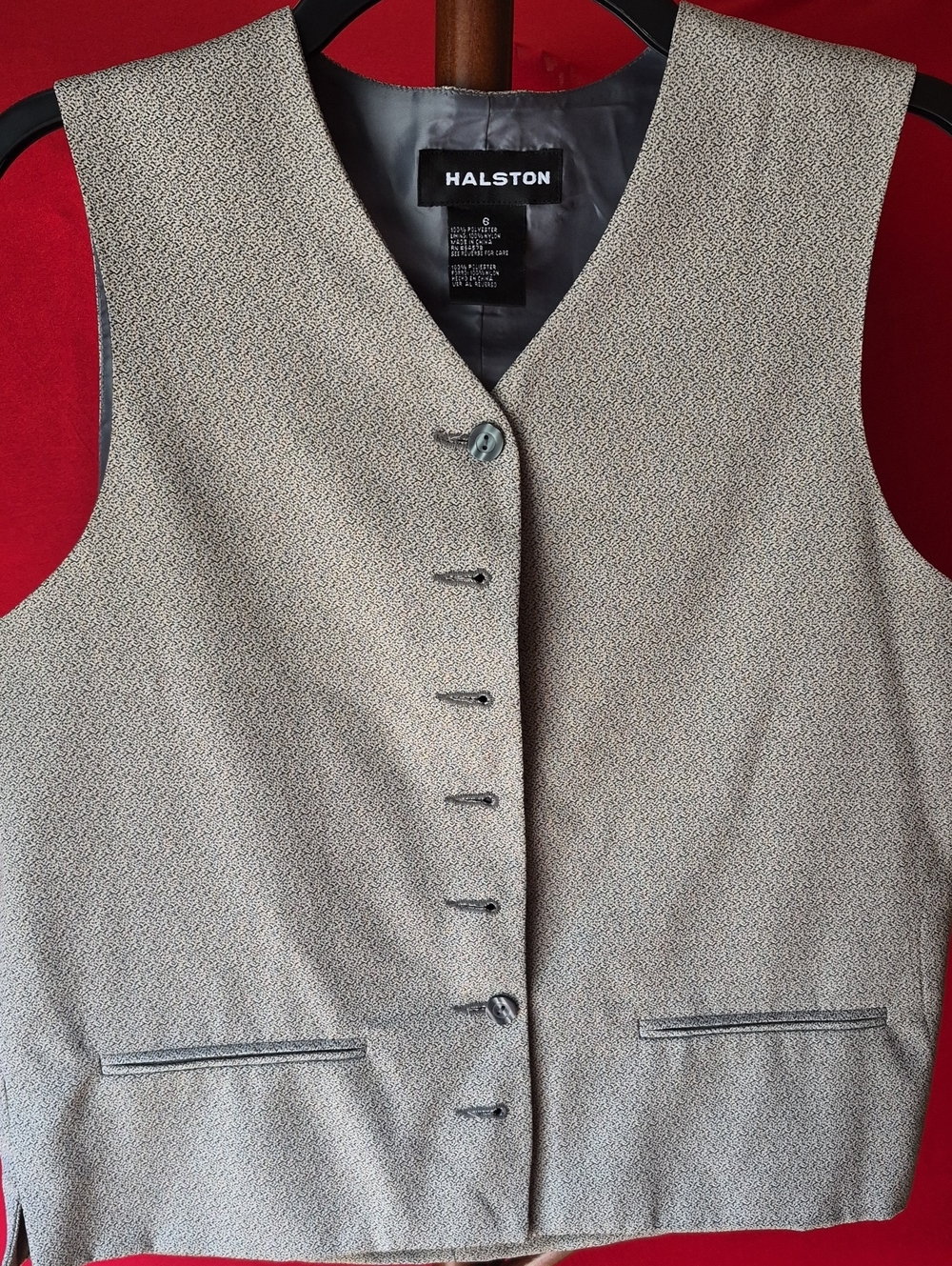 Halston Heritage Beige Textured Women's Vest